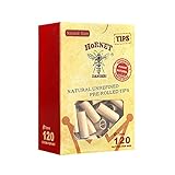 HORNET Unbleached Pre-Rolled Tips, Unrefined and Raw Filters, Ø7mm Slim Rolling Paper Tips (120 Tips)