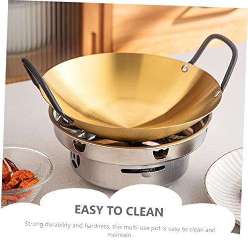 Wok de acero inoxidable 24x24 cm para cocina miniatura 3