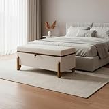 Puff Recamier Baú Para Quarto 100 cm Versallies Boucle Bege