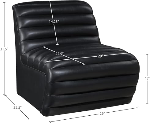 Sillón con Cuero Sintético Suave Negro miniatura 3