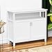 RASOO Buffet Cabinet White Kitchen Sideboard Buffet Storage Server Cupboard Cabinet Console Table with 2 Doors and Adjustable Shelf