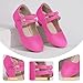 PANDANINJIA Girls Dress Shoes for Toddler Mary Jane Flower Girl Little Big Kids Heels Hot Pink 4 M US Big Kid Wedding Party School Princess Shoes