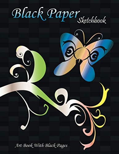Black Paper Sketchbook: Drawing Pad XL, Perfect For Gel, Pastel, Metallic & Neon Highlighter, Art Book In Soft Cover - Blue Version, Colorful ... Pages, Fat Paper, Big Size 8.5' x 11' ≈ A4)