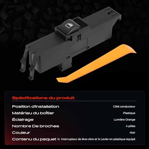 Commande lève-vitre avant gauche pour Série 3 E46 berline et break 1997-2005