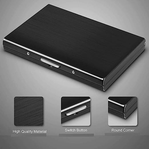 Image of Celebr8 RFID Credit Card Holder for Men | Personalized Name Engraved Metal Card Wallet | Slim Debit, ATM & Business Card Case Organizer | Birthday & Wedding Gift for Men | Friendship Day Gift