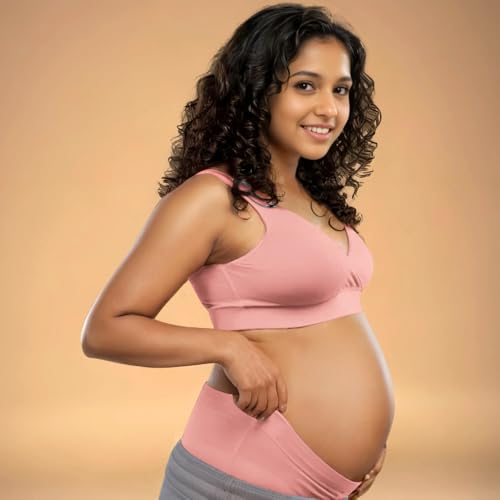 Image of &Circus Padded Maternity Bra | Pull Down Feeding Bra for Women | Padded Bra for Women Slip On | Suitable with Maternity Clothes | PureSoft Micromodal