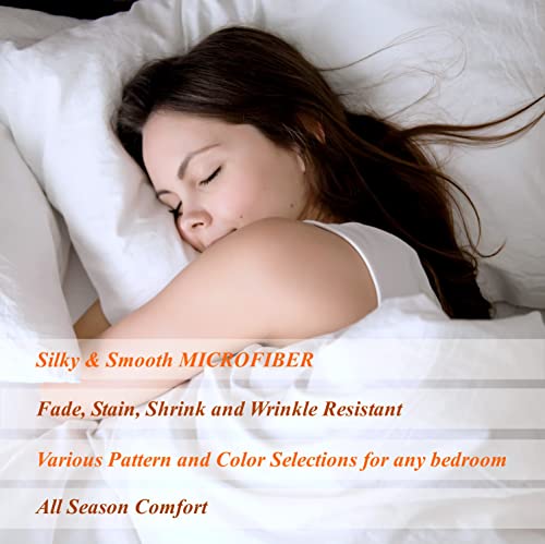 American Home Collection 4 Piece Print Bedding Sheets & Pillowcases Set Brushed Microfiber Wrinkle Free 14 Inches Deep Pocket Star Patterned Sheets (Twin, Union Stars) #TOP6