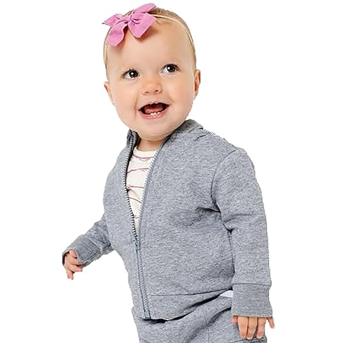 Copper Pearl Zip Up Hoodie - Made of Ultra-Soft, Breathable Luxe French Terry Fabric, Baby Hoodie and Toddler Jacket - Fashionable Baby Girl Clothes and Baby Boy Clothes, Size 3 Months, Gray
