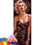 Pintura Por NúMeros,DIY Cuadros Pintar Por Numeros Para Adultos Y NiñOs Principiantes Lienzo Con Pinceles Manualidades Kit,DIY Pintura Por NúMeros DecoraPara Hogar (Sin Marco) Sexy Mujer 100x200cm