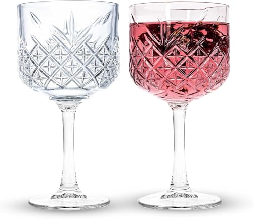 Image of GLASSWARE Vintage Coupe Glasses Set of 1, Large Stemmed Cocktail Glasses, Unique for Champagne and Wine - 500 ml