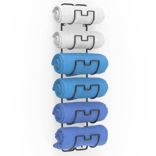 Bextsrack Towel Rack Wall Mounted Metal Wine Rack Towel Holder Organizer For Storage Of Bathroom Towels, Washcloths, Hand Towels, Black #TOP28