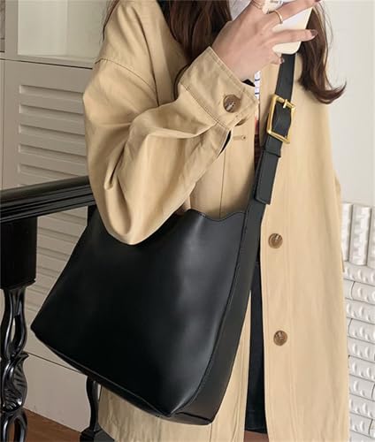 Women Large Tote Bag Slouchy Shoulder Handbag Zip Pouch PU Leather Crossbody Satchel Work College Travel2