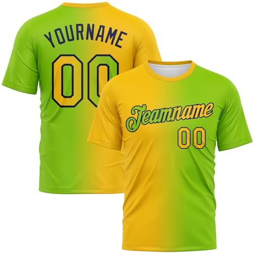 Fanscustom Custom Baseball Tee Shirts Fashion Gradient Styles Short Sleeve Crew Neck Design Print Sports Team Jerseys miniatura 1