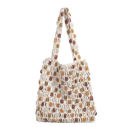 Bolso Tote con Cuentas de Moda Tejido a Mano Boho miniatura 1