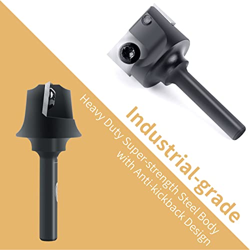 Cnc Spoilboard Surfacing Router Bit, 1/4" Shank 1" Cutting Diameter, Carbide Insert Slab Flattening Router Bits Planing Bit Wood Planer Bit Woodworking Tools By Binstak #TOP4