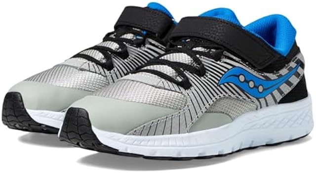 Saucony Velocer A/C Sneaker(Little Kid/Big Kid) Grey/Black/Blue 13 Little Kid M