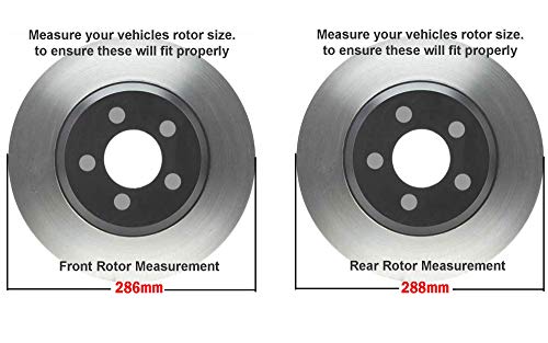 Image of Detroit Axle - Brake Kit for 2001-09 Volvo S60, 99-06 S80, 01-07 V70 XC70 Replacement 11.26 inch inch Front & 11.34 inch inch Rear Drilled Slotted Disc Brake Rotors 2001 02 03 04 05 06 07 Ceramic Brakes Pads
