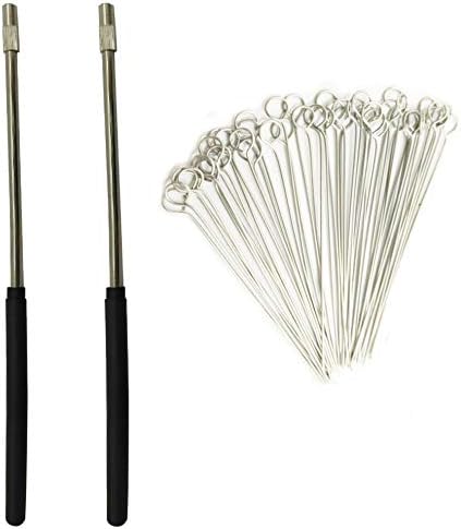 OESS 2 PCS Reusable Inoculating Loop Holders with 50pcs 10uL Nichrome Needle Tips Inoculation Loop for Bacterial Tissue Culture