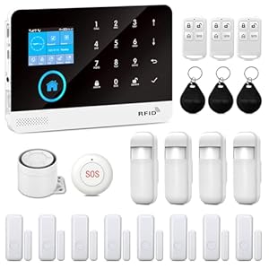 YBJ 21-Piece-Kit WiFi Alarm System for Home Security, DIY 4G Smart Home Security System, Wireless Home Alarm System with APP Control, Motion Detector, Door Window Sensor, Siren,Work with Amazon Alexa