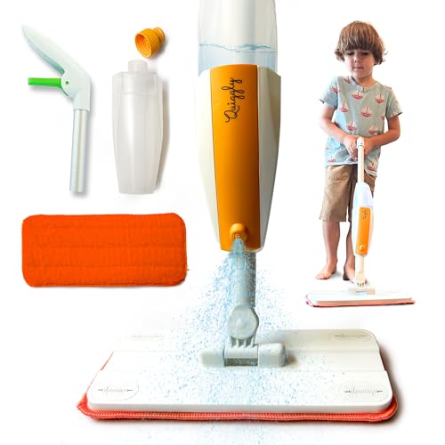Quiggly Toy Spray Mop for Kids - Toddler Cleaning Set with Real W...