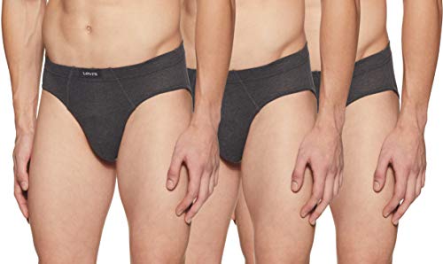 Levi’S Men’S Regular Fit Solid Brief (Pr81676, Dk. Grey Melange_S)