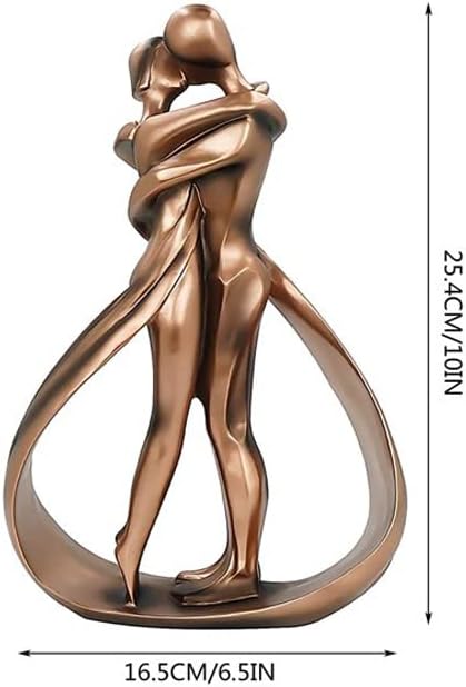 Miniatura 2 de AIIONP Estatua romántica de abrazo, figura de adorno abstracto de pareja abrazando de 10 pulgadas, esculturas de arte moderno de resina para el