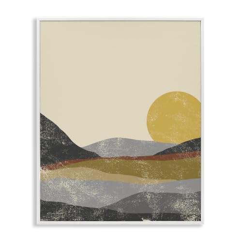 'Sunrise Cliffs Modern Blocked Landscape'| Framed Giclee Art