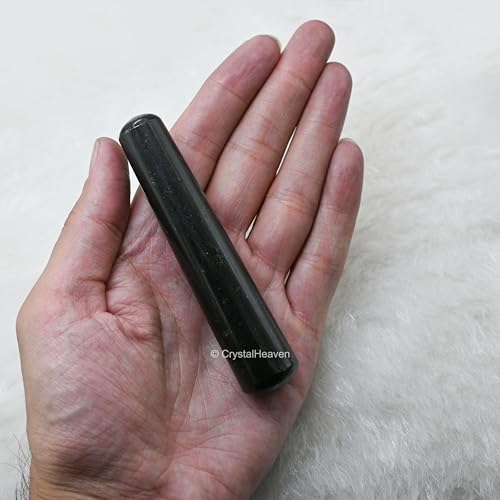 Image of Black Tourmaline Crystal Wand - Smooth Crystal Wand for Energy Healing, Chakra Balancing, Meditation and Home Decor - Crystals and Healing Stones for Gift