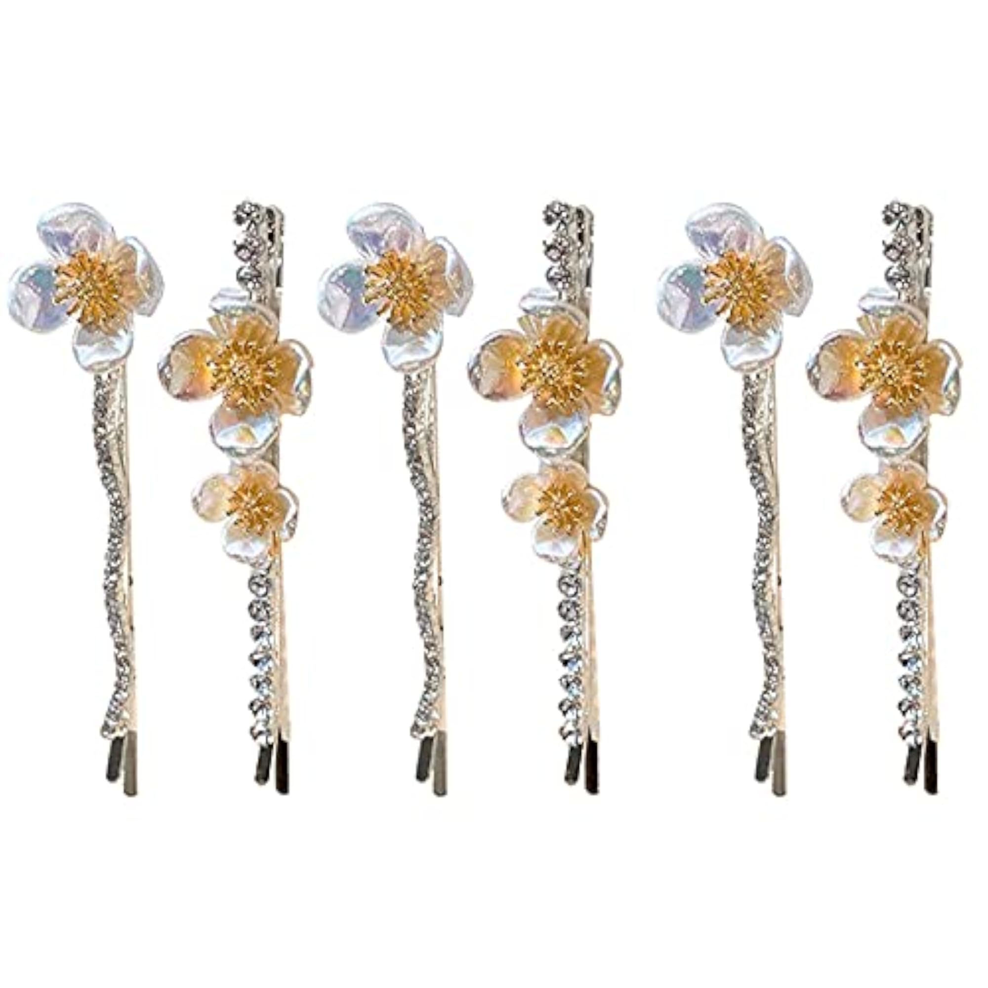 Flower Design Metal Hair Clips Set for Women