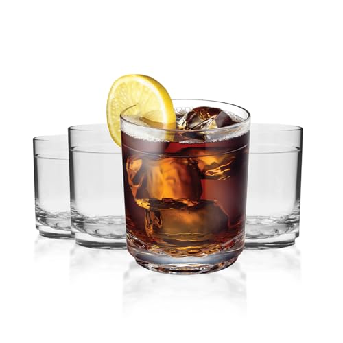 Drinique Elite Tumbler Unbreakable Tritan Iced-Tea Glasses, 12 oz (Set of 4), Clear