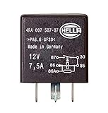Minirelais/mit Widerstand HELLA 4RA 007 507-081 Relais, Arbeitsstrom - 12V - 4-polig - Schaltbild: X - Steckerausf.-ID: X - Schließer - schwarz - ohne Halter