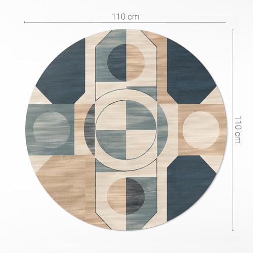 Tapis de sol vinyle élégant géométrique rond haut de gamme - 4