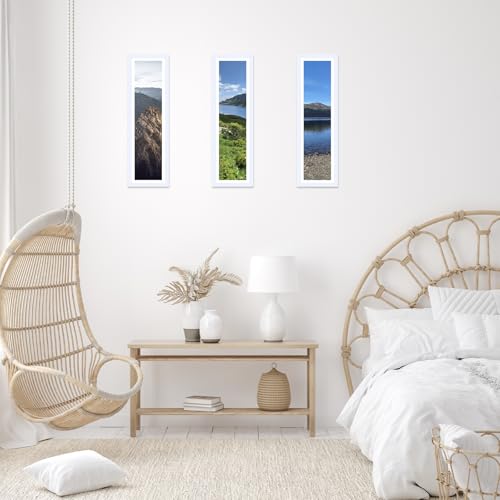 Image of JCJMY 8x24 Picture Frame with 6x22 Mat, Panoramic Picture Frame Display Photo 6x22 with Mat or 8 x 24 Without Mat, Wall Hanging Large 8 by 24 Poster Frame with Plexiglass, White