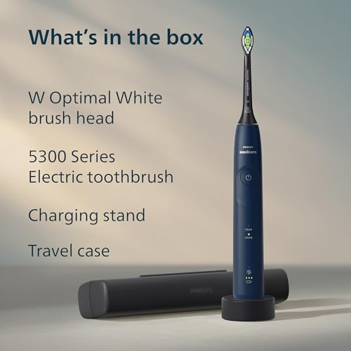 Philips Sonicare 5500 Electric Toothbrush, Sonic Toothbrush with 2 Modes, Pressure Alert, EasyStart, SmarTimer and BrushPacer, Navy, Model HX7113/01 [New Technology] - Image 9