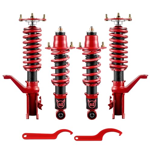 EVIL ENERGY Coilovers Compatible for Acura RSX 2002 2003 2004 2005 2006, Height Adjustable Coilovers Suspension Lowering Kit, Red
