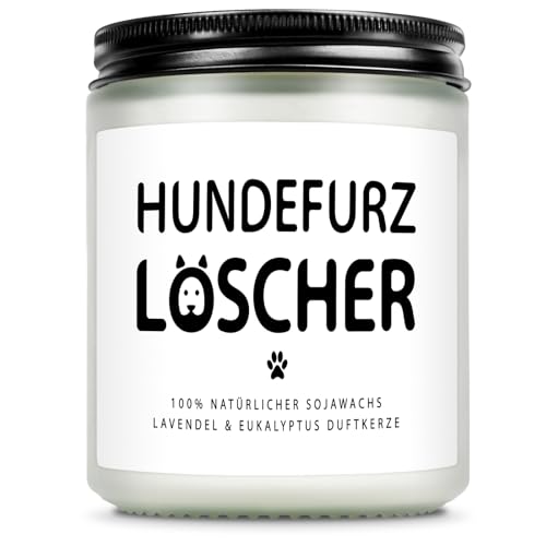 Giftasy Geschenke für Hundebesitzer Frauen - Duftkerze mit Spruch, Lustige Geschenk für Hunde Liebhaber Frau zum Geburtstag, Hundefurz Löscher