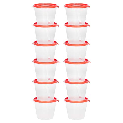 Image of Cutting EDGE Nesterware 1000ml Stackable Container (Set of 12, Light Red) | BPA-free plastic, stackable design, leak-proof, kitchen storage, pantry, fridge, meal prep, reusable, travel use