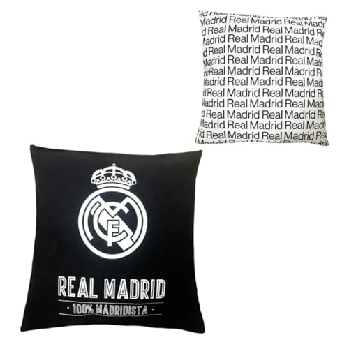 Real Madrid Coussins officiels de 40 x 40 cm et 100 % polyester : design double, qualité et style...