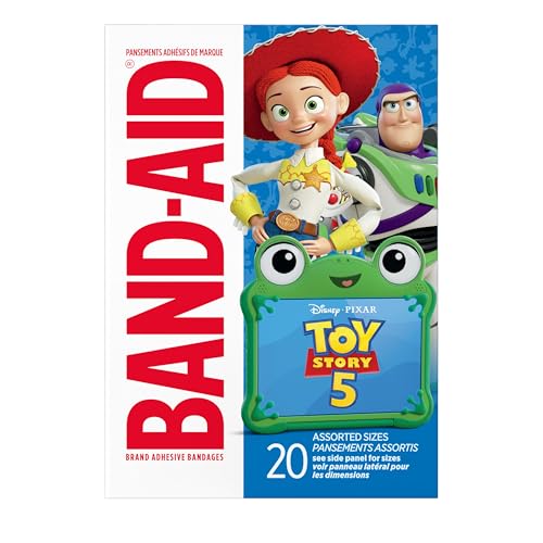 BAND-AID Brand Adhesive Bandages for Minor Cuts and Scrapes Disney and Pixar Toy Story 5 for Kids Assorted Sizes 20 ct