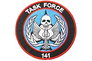 Task Force 141 Embroidered Patch Badge for Backpack, Outdoor Vest, DIY Armband, Military Applique Emblem