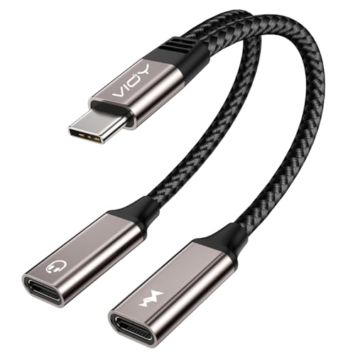 VIOY USB C�X�v���b�^�[ 1�C��2�o�� Type C to �w�b�h�t�H���Ə[�d��A�_�v�^�[ PD 60W �����[�d�ƃf�[�^�]�� iPhone 16/15 Pro iPad Pro Samsung Galaxy S22 S21 S20 Pixel�p