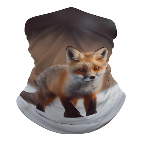 Gorro de cuello para hombre y mujer con diseño de zorro adorable, balaclava impermeable, mascarilla facial transpirable, pañuelo protector solar, cubreboca, pañuelo para la cabeza para esquiar, caminar, ciclismo miniatura 1