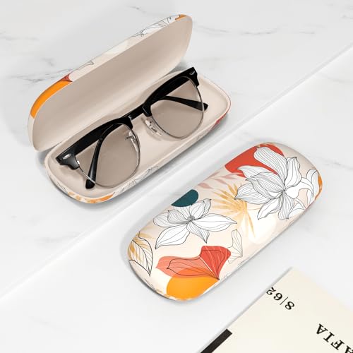 Image of Eyeglasses Case, Portable Hard Shell Protective Case for Glasses, Eyeglass Holder Box for Women with Cleaning Cloth