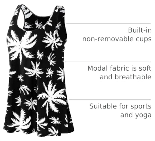Image of Rosyline Tank Top for Women with Built in Bra Flowy Swing Undershirt Tank Tops S-4XL