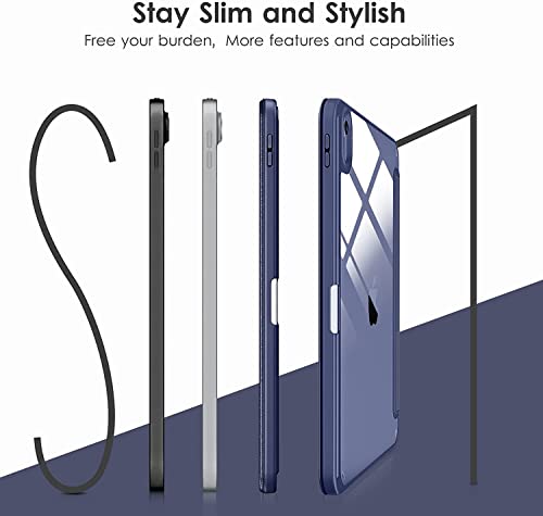 Image of ProElite Case Cover for Apple iPad (A16) 11th /10th Generation (2025 /2022), Transparent case Cover with Pencil Holder for iPad 11th /10th Gen 2025 /2022, Dark Blue