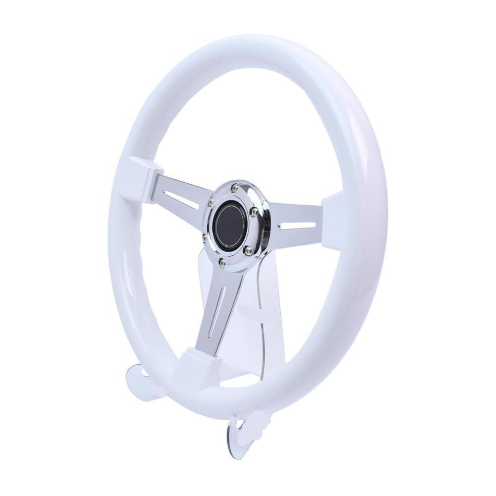 Volante standard in ABS bianco da 350 mm compatibile con veicoli da drift per sport motoristici