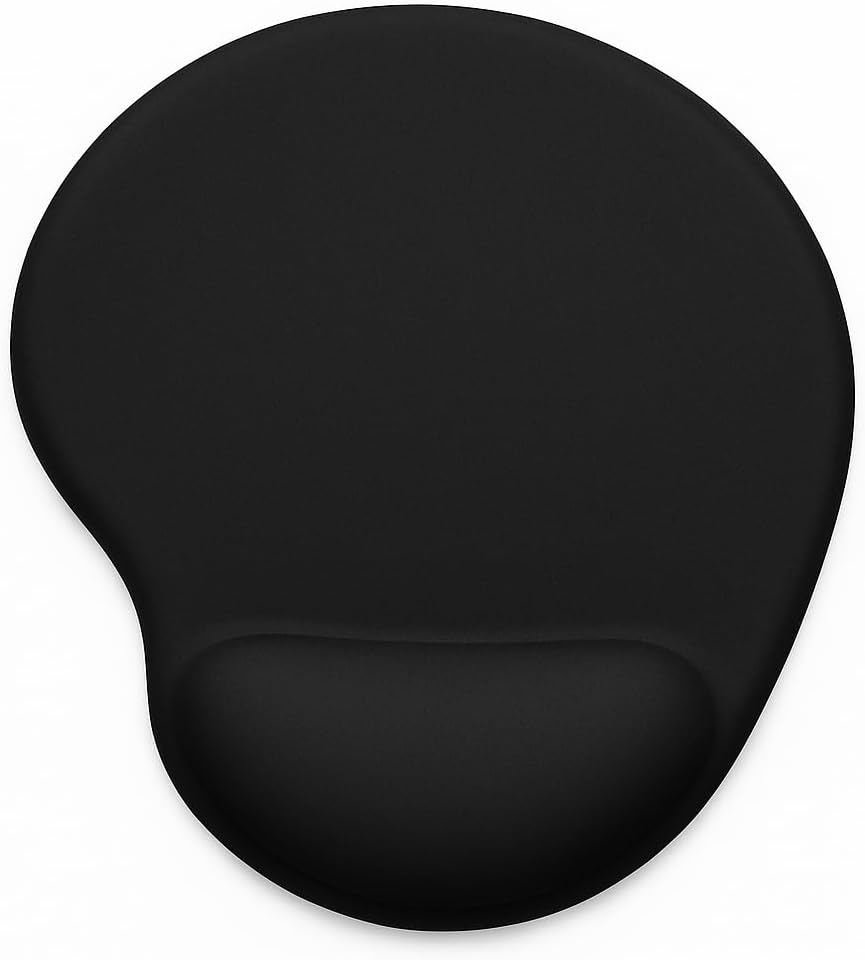 TONOS Ergonomic Mouse Pad with Wrist Rest - Comfortable Gel Mousepad with Non-Slip PU Base, Mouse Pad with Wrist Support for Desk, Laptop, Computer & Gaming, Mouse Pads & Wrist Rests, Black