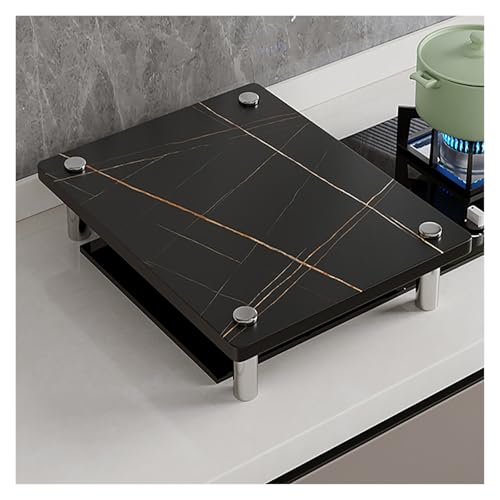 Couvercle de table de cuisson noir trempé multifonction avec pieds stables de 8.3cm - 2