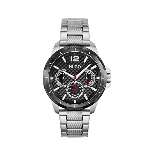 HUGO-Sport-Mens-Multifunction-Stainless-Steel-and-Link-Bracelet-Casual-Watch-Color-Silver-Model-1530195