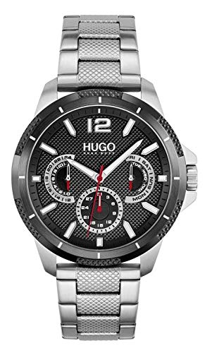 HUGO-Sport-Mens-Multifunction-Stainless-Steel-and-Link-Bracelet-Casual-Watch-Color-Silver-Model-1530195
